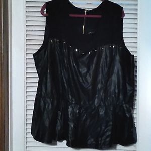 Sexy leather look peplum style top. 3X  NWOT